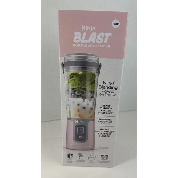 NEW Ninja Blast Portable Personal Blender Detachable Cable USB Type-C 16 oz Pink - Picture 2 of 8